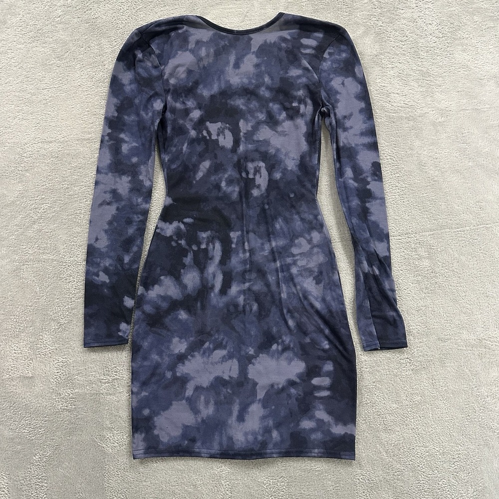 Pink Vanilla Mini Dress Women 2 Blue Tight Fit Long Sleeve Open Back Party Club